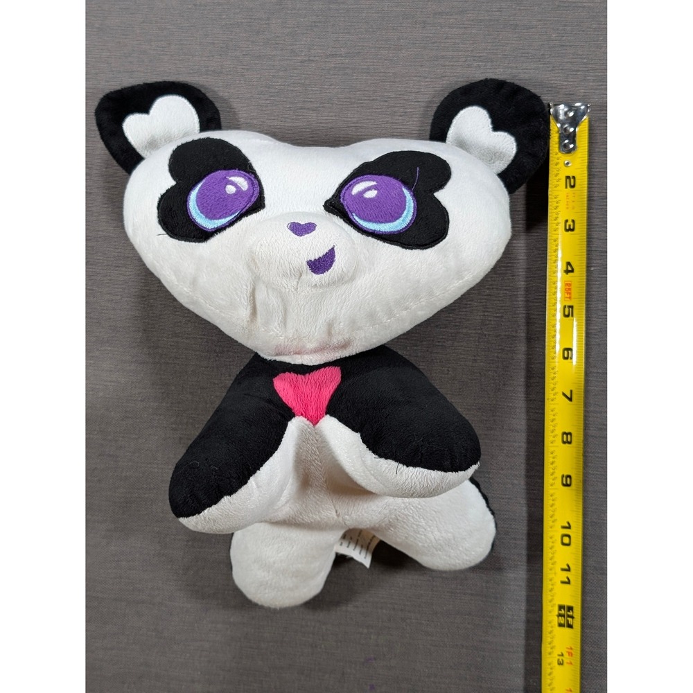 Kellytoy Heart Face Panda Plush Toy Purple Eyes Stuffed Animal 11"